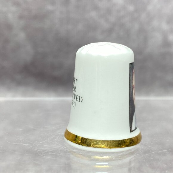 Herbert Hoover Fine Bone China Thimble With Gold Trim & Portrait England - Picture 3 of 8
